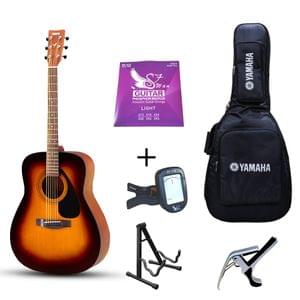 Yamaha F280 TBS Guitar with Gig Bag Strings Tuner Capo and Stand Combo Package